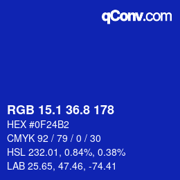カラーコード: RGB 15.1 36.8 178 | qconv.com