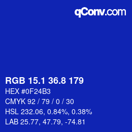 カラーコード: RGB 15.1 36.8 179 | qconv.com