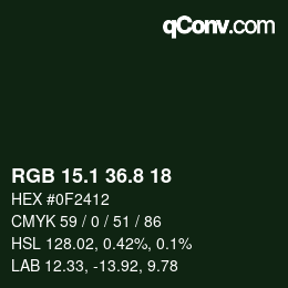カラーコード: RGB 15.1 36.8 18 | qconv.com