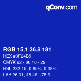 カラーコード: RGB 15.1 36.8 181 | qconv.com