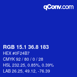 カラーコード: RGB 15.1 36.8 183 | qconv.com