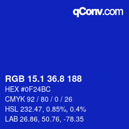 カラーコード: RGB 15.1 36.8 188 | qconv.com