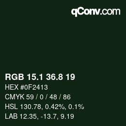 カラーコード: RGB 15.1 36.8 19 | qconv.com