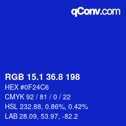 カラーコード: RGB 15.1 36.8 198 | qconv.com