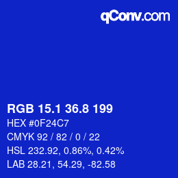 カラーコード: RGB 15.1 36.8 199 | qconv.com