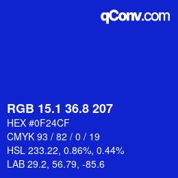 カラーコード: RGB 15.1 36.8 207 | qconv.com
