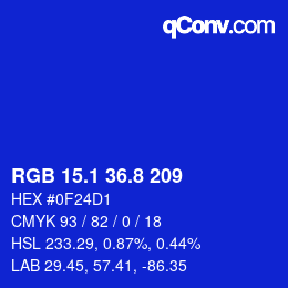 カラーコード: RGB 15.1 36.8 209 | qconv.com