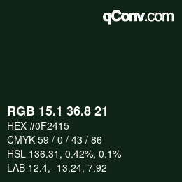 Color code: RGB 15.1 36.8 21 | qconv.com