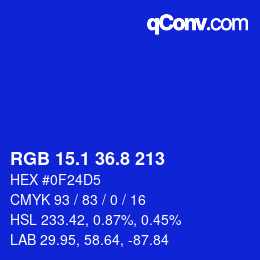 カラーコード: RGB 15.1 36.8 213 | qconv.com