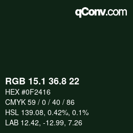 Color code: RGB 15.1 36.8 22 | qconv.com