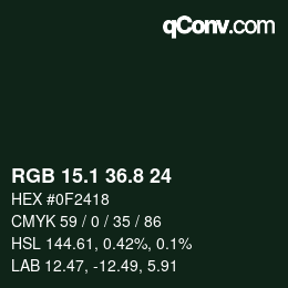 Color code: RGB 15.1 36.8 24 | qconv.com