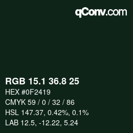 Color code: RGB 15.1 36.8 25 | qconv.com
