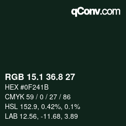 Color code: RGB 15.1 36.8 27 | qconv.com