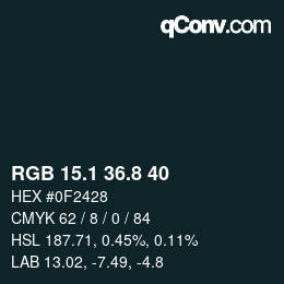 Color code: RGB 15.1 36.8 40 | qconv.com