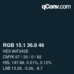 Color code: RGB 15.1 36.8 46 | qconv.com