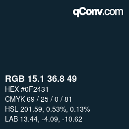 Color code: RGB 15.1 36.8 49 | qconv.com