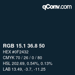 Color code: RGB 15.1 36.8 50 | qconv.com