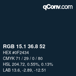 Color code: RGB 15.1 36.8 52 | qconv.com