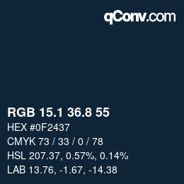 Farbcode: RGB 15.1 36.8 55 | qconv.com