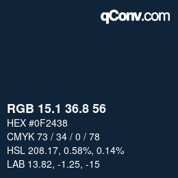Color code: RGB 15.1 36.8 56 | qconv.com