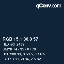 Color code: RGB 15.1 36.8 57 | qconv.com