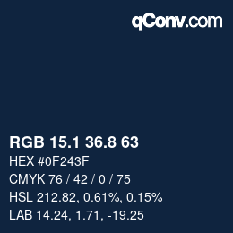 Color code: RGB 15.1 36.8 63 | qconv.com