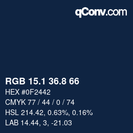 Color code: RGB 15.1 36.8 66 | qconv.com
