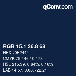 Color code: RGB 15.1 36.8 68 | qconv.com