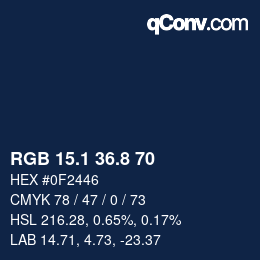 Color code: RGB 15.1 36.8 70 | qconv.com