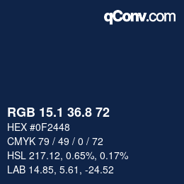 カラーコード: RGB 15.1 36.8 72 | qconv.com