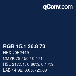 Color code: RGB 15.1 36.8 73 | qconv.com