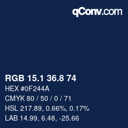 Color code: RGB 15.1 36.8 74 | qconv.com