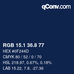 カラーコード: RGB 15.1 36.8 77 | qconv.com