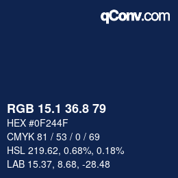 Color code: RGB 15.1 36.8 79 | qconv.com