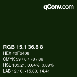 Color code: RGB 15.1 36.8 8 | qconv.com