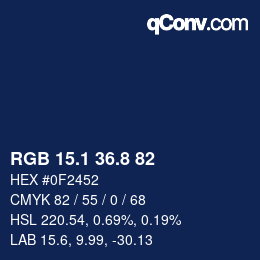カラーコード: RGB 15.1 36.8 82 | qconv.com