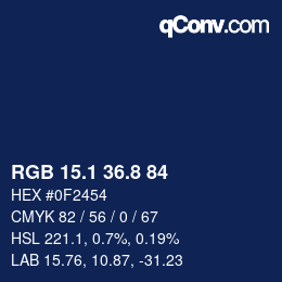 Color code: RGB 15.1 36.8 84 | qconv.com