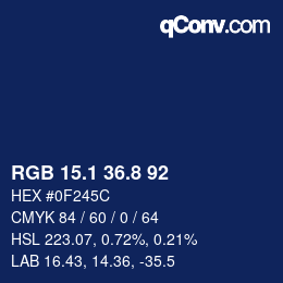 Color code: RGB 15.1 36.8 92 | qconv.com
