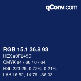 Color code: RGB 15.1 36.8 93 | qconv.com
