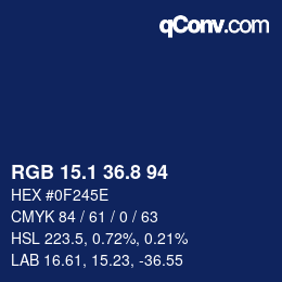 カラーコード: RGB 15.1 36.8 94 | qconv.com