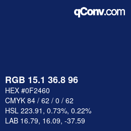 カラーコード: RGB 15.1 36.8 96 | qconv.com