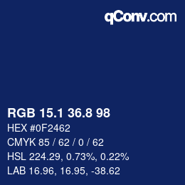 Color code: RGB 15.1 36.8 98 | qconv.com