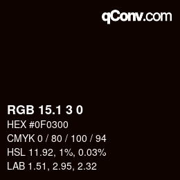 カラーコード: RGB 15.1 3 0 | qconv.com