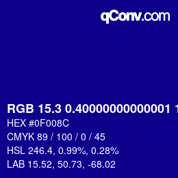 カラーコード: RGB 15.3 0.40000000000001 140 | qconv.com