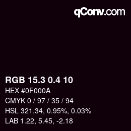 カラーコード: RGB 15.3 0.4 10 | qconv.com