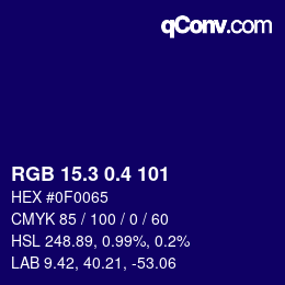 カラーコード: RGB 15.3 0.4 101 | qconv.com