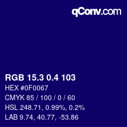 カラーコード: RGB 15.3 0.4 103 | qconv.com