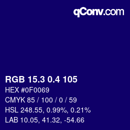 カラーコード: RGB 15.3 0.4 105 | qconv.com