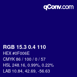 カラーコード: RGB 15.3 0.4 110 | qconv.com