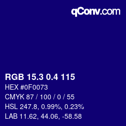 カラーコード: RGB 15.3 0.4 115 | qconv.com